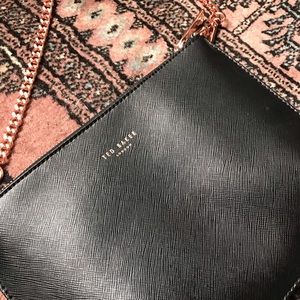 TED BAKER rose gold cross body leather bag